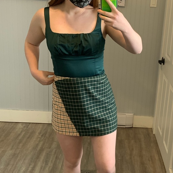 DYNAMITE Blue/green milkmaid style tank top - Picture 7 of 8